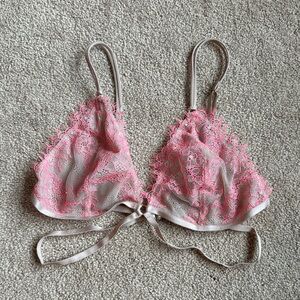 Pink lace bralette